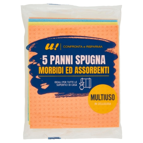 5 Panni Spugna Morbidi ed Assorbenti Multiuso U! Confronta e Risparmia